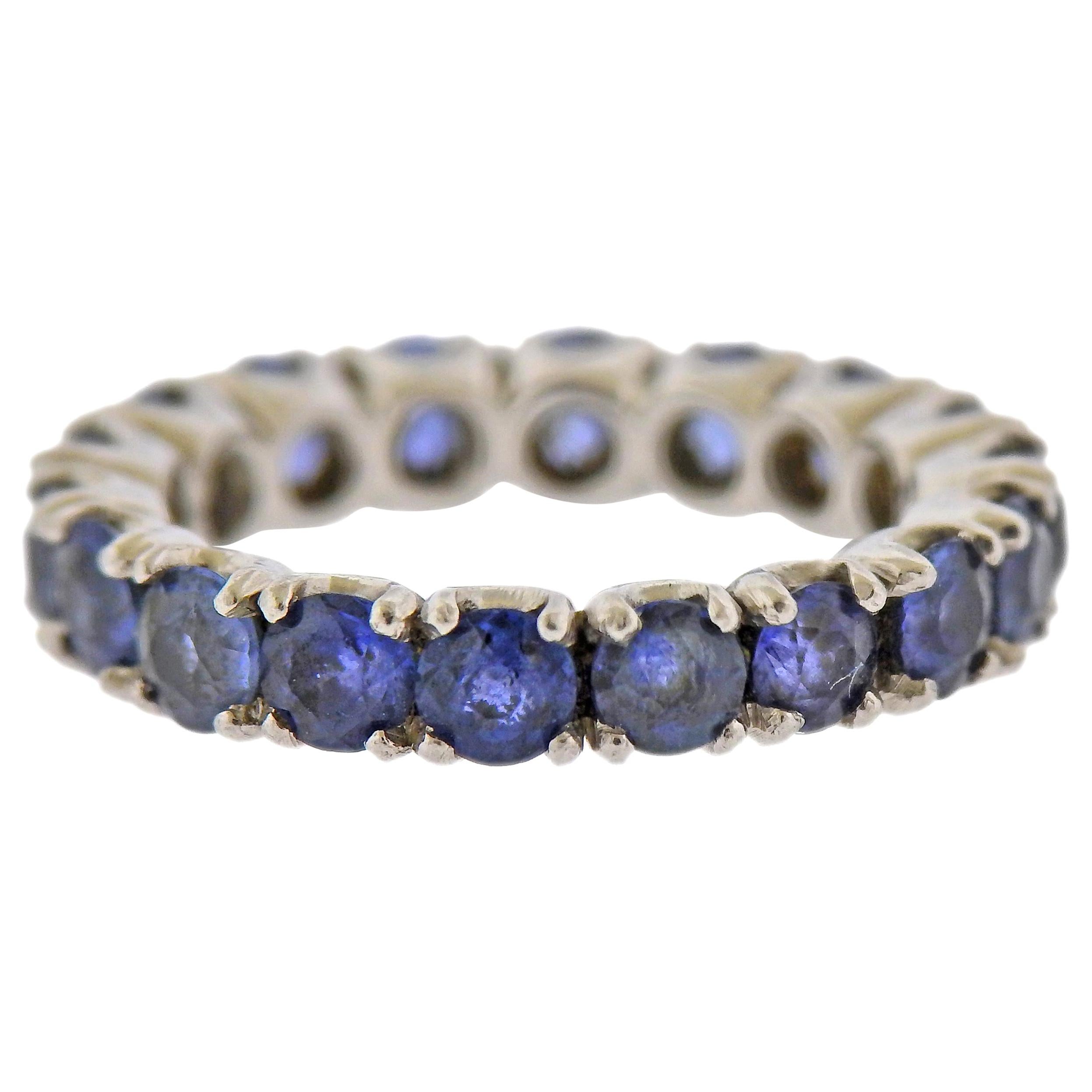 Sapphire Gold Eternity Band Ring