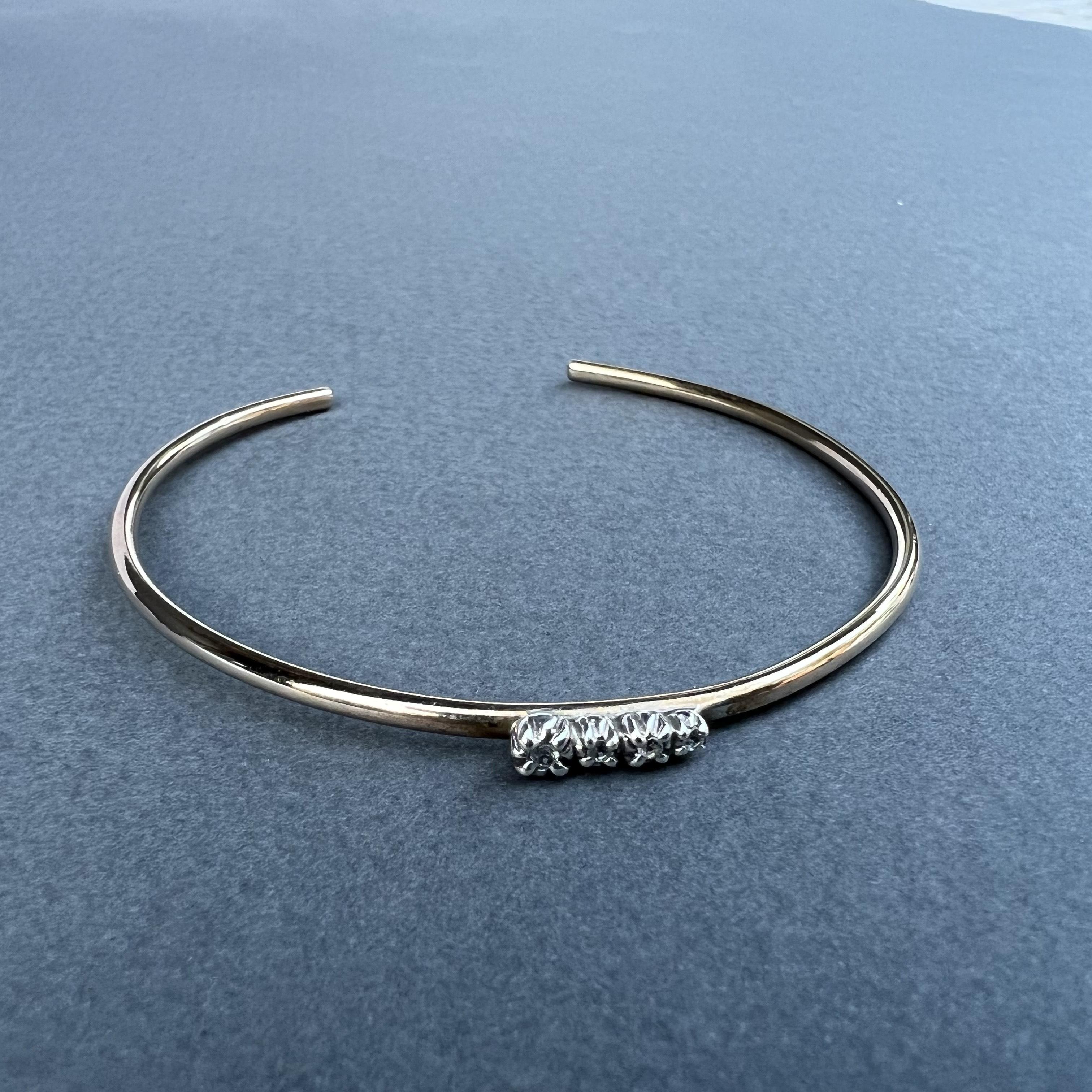 Women's Sapphire Gold Love Bracelet Arm Cuff Bracelet J Dauphin For Sale