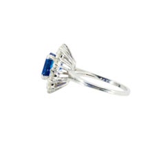 Sapphire Gold Ring 2.87ct No Heat, 14K White Gold, DSEF certified.