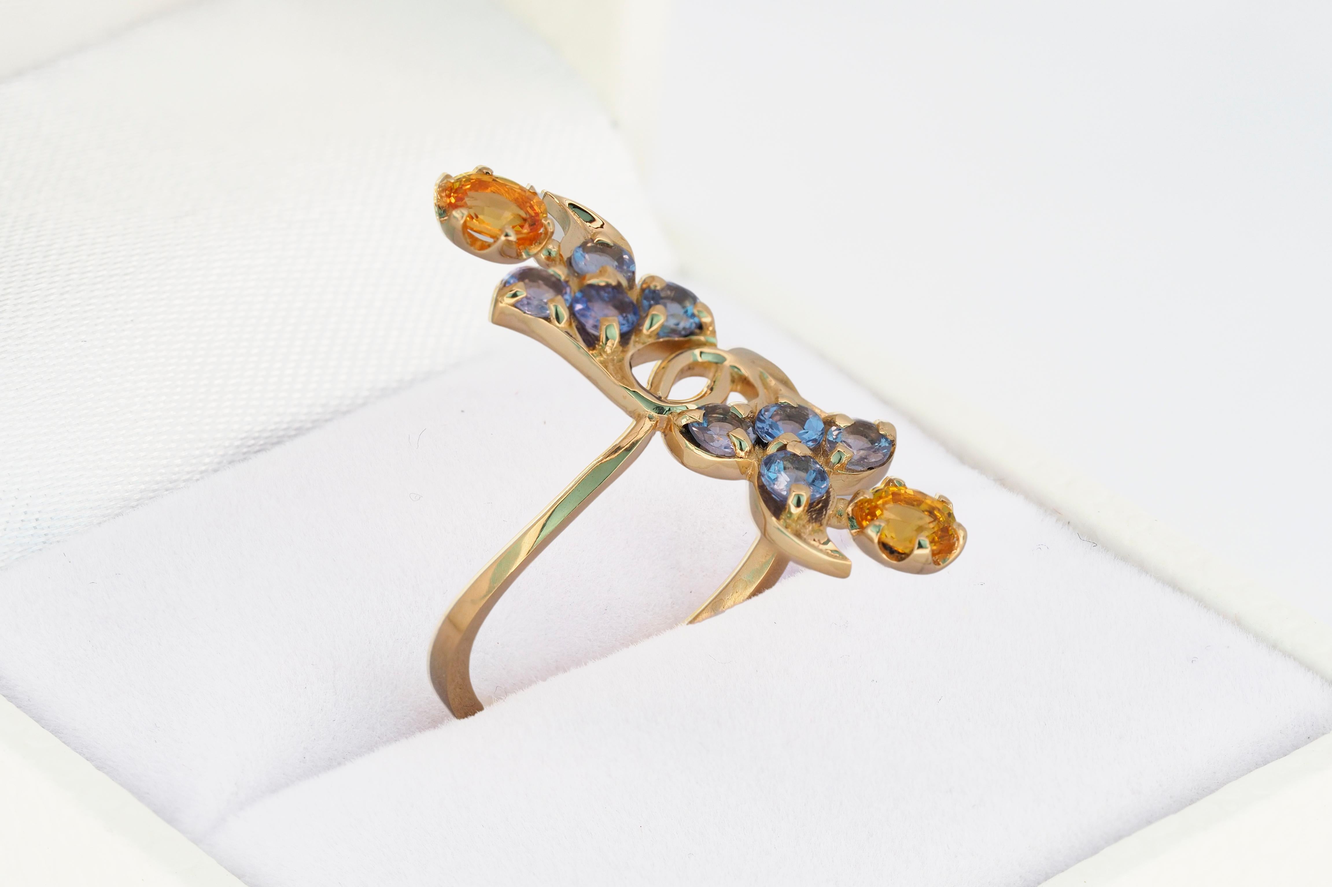 Sapphire gold ring.  In New Condition For Sale In Istanbul, TR