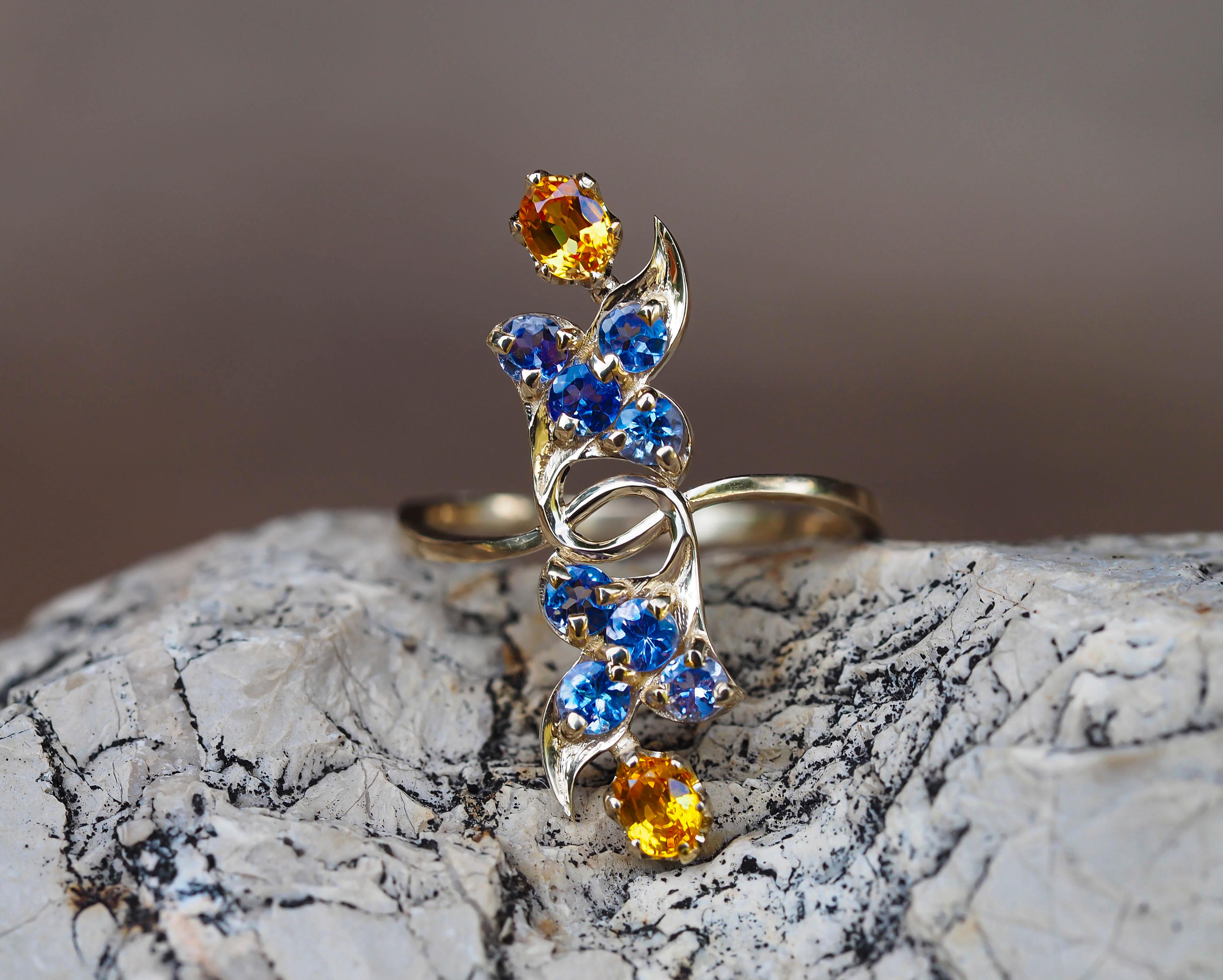 Sapphire gold ring.  For Sale 2