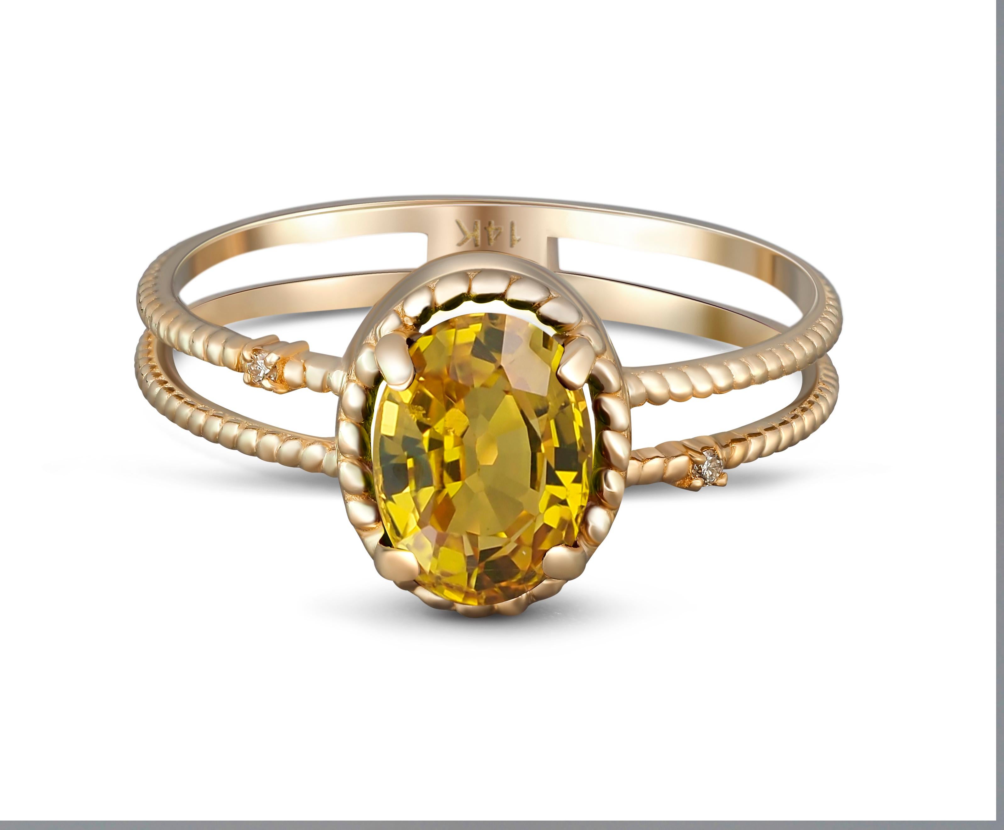 in vendita:  Anello in oro con zaffiro, anello con zaffiro ovale, anello in oro 14k con zaffiro 2