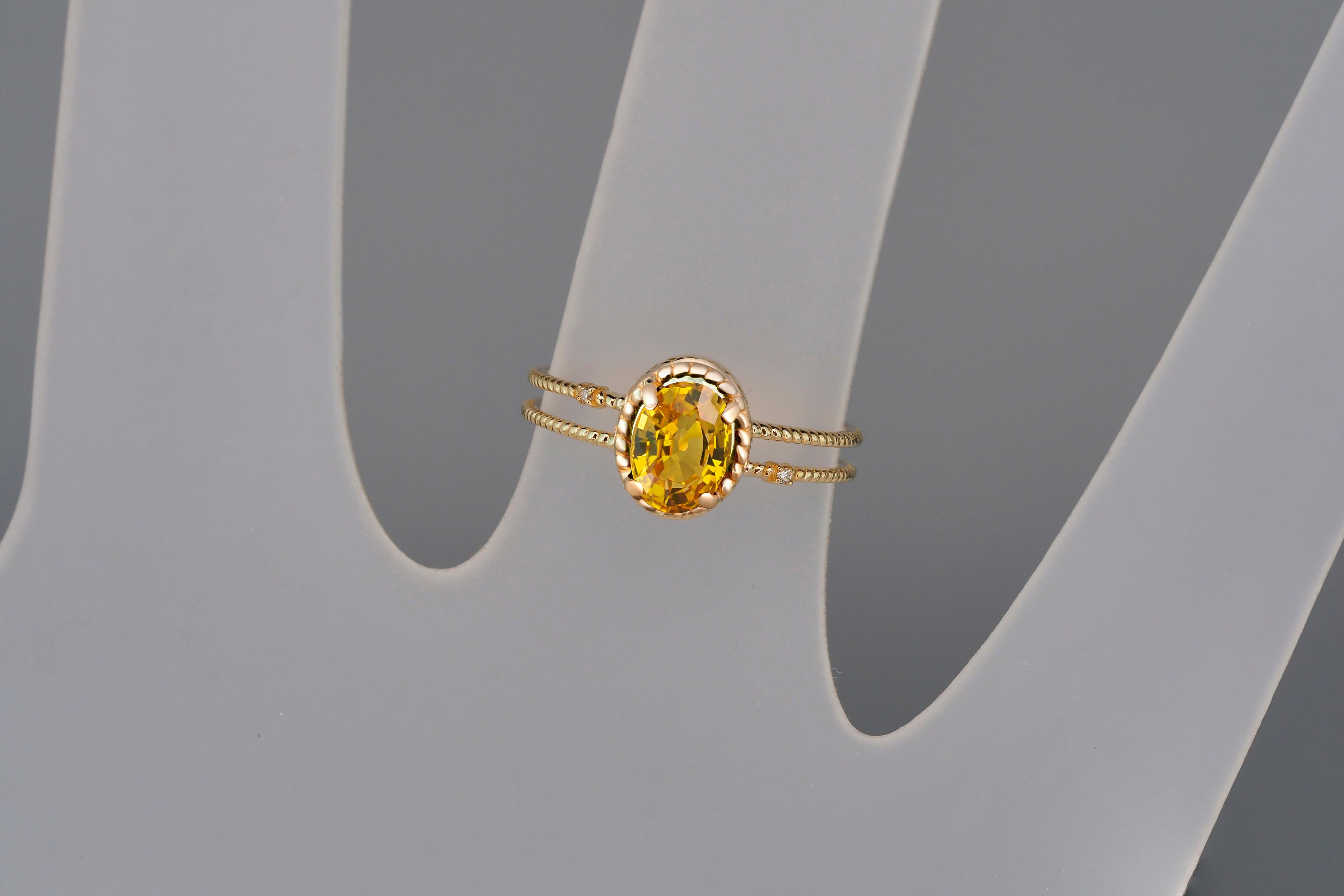 in vendita:  Anello in oro con zaffiro, anello con zaffiro ovale, anello in oro 14k con zaffiro 7