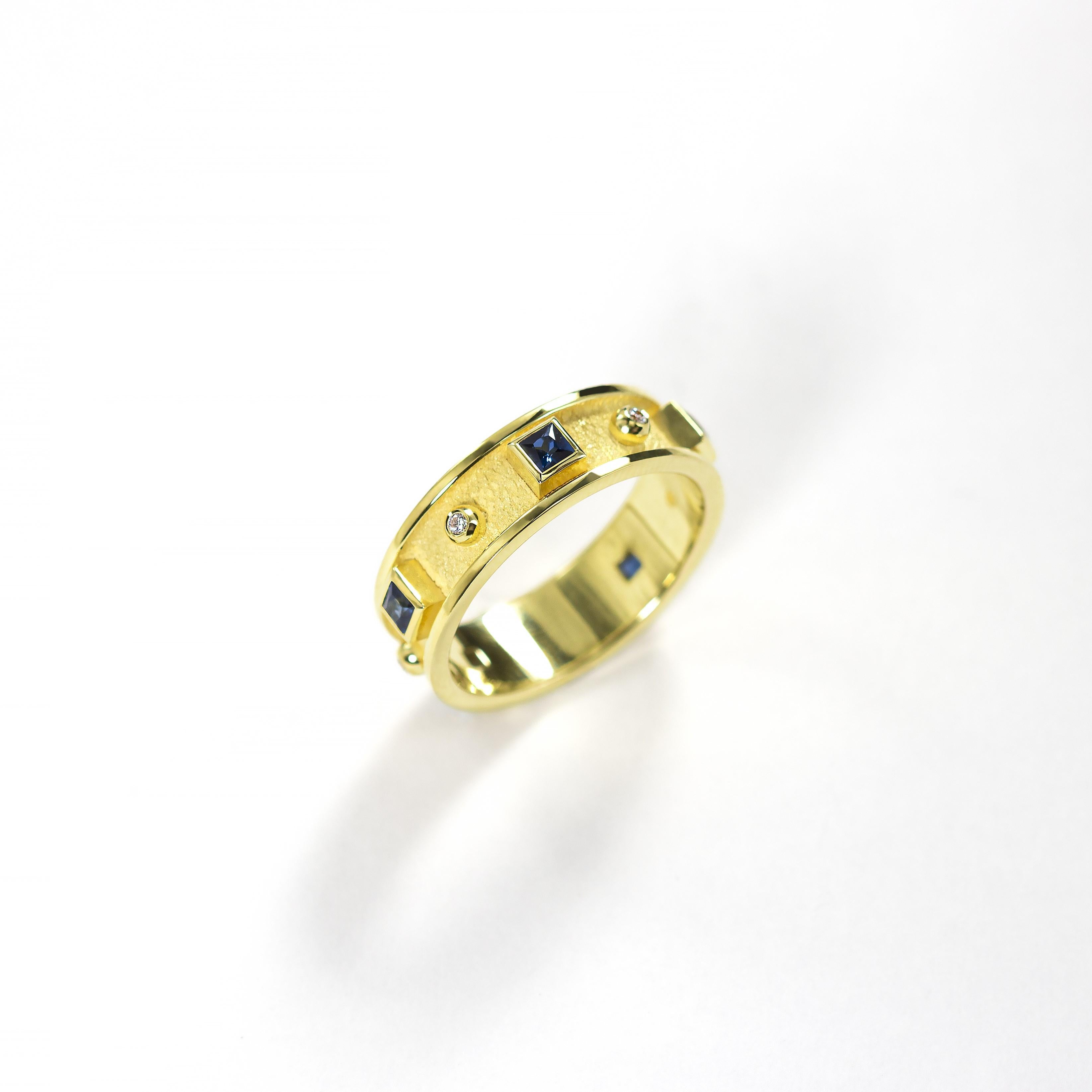 Sapphire Gold Ring with Brilliants For Sale 1