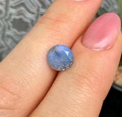 Zafiro Azul Dorado 2,35Ct gema natural Sin Calentar, talla Redonda Brillante