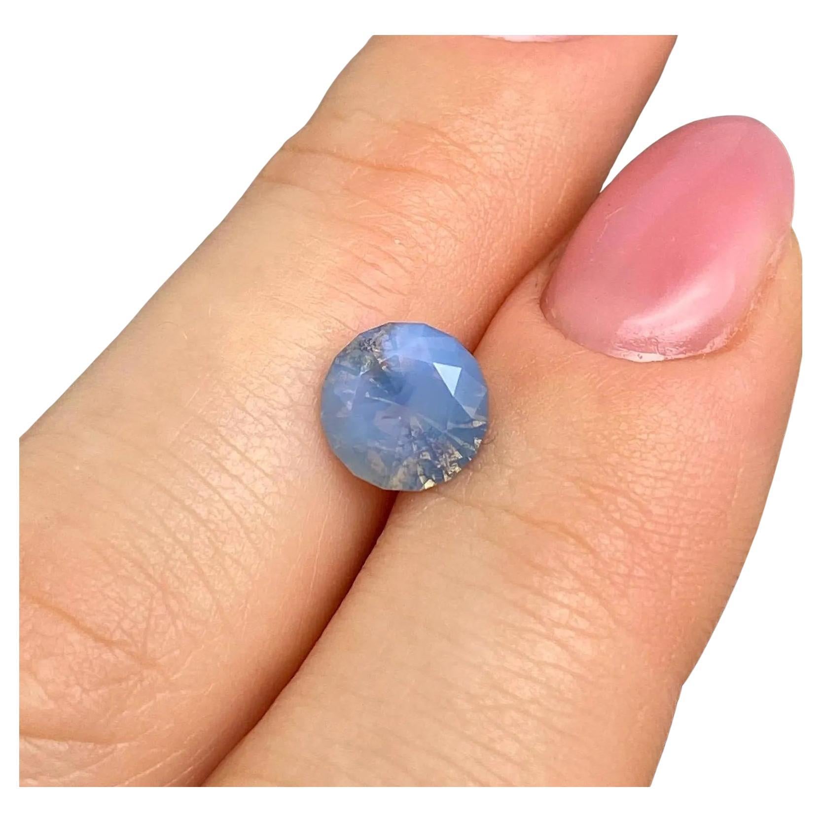 Saphir Golden Blue 2.35Ct natürlich Unerhitzt Edelstein, Runde Brillantschliff im Angebot