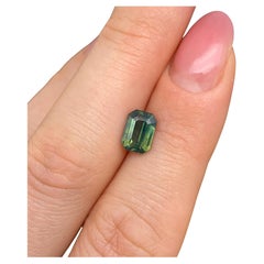 Sapphire Green 2.03Ct natural gemstone, Octagon cut, West Africa , Certificate
