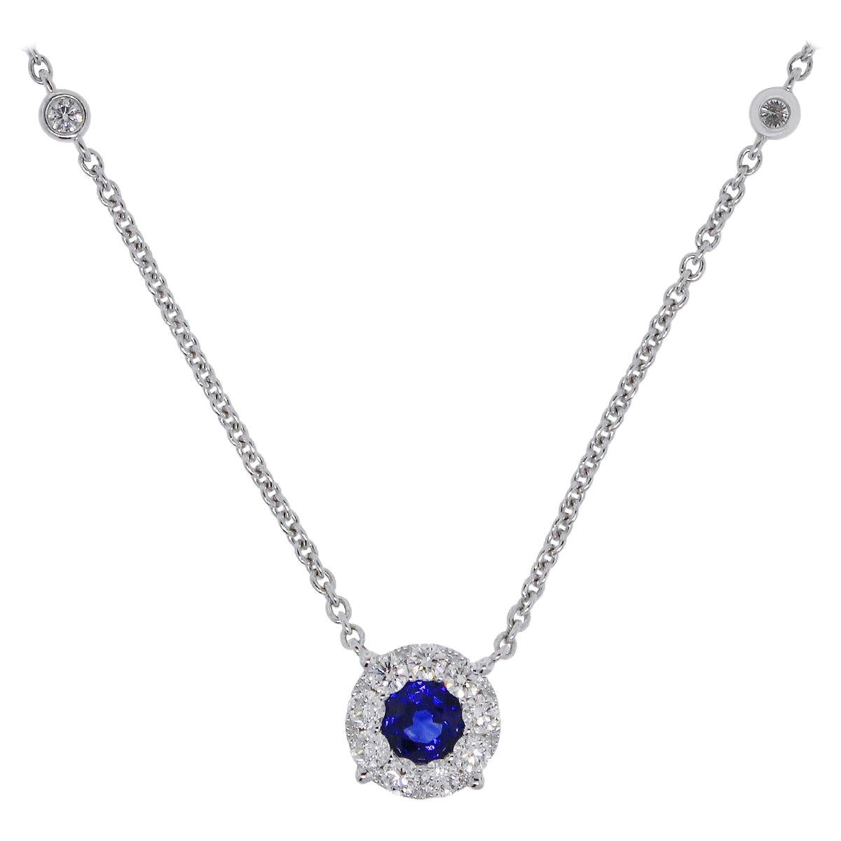 Sapphire Halo Necklace