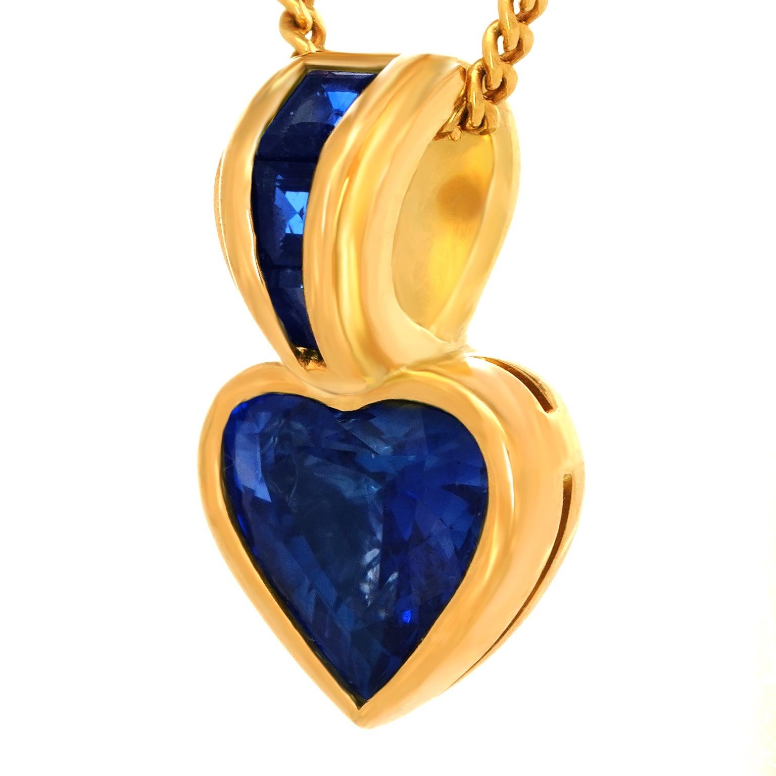 Sapphire Heart Pendant For Sale 5