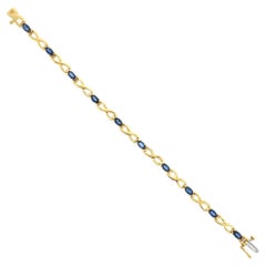Zafiro Infinito Pulsera de Tenis 1.50cttw Oro Amarillo 14k