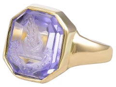 Sapphire Intaglio Ring