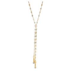 Sapphire Lariat Necklace in 18k Yellow Gold