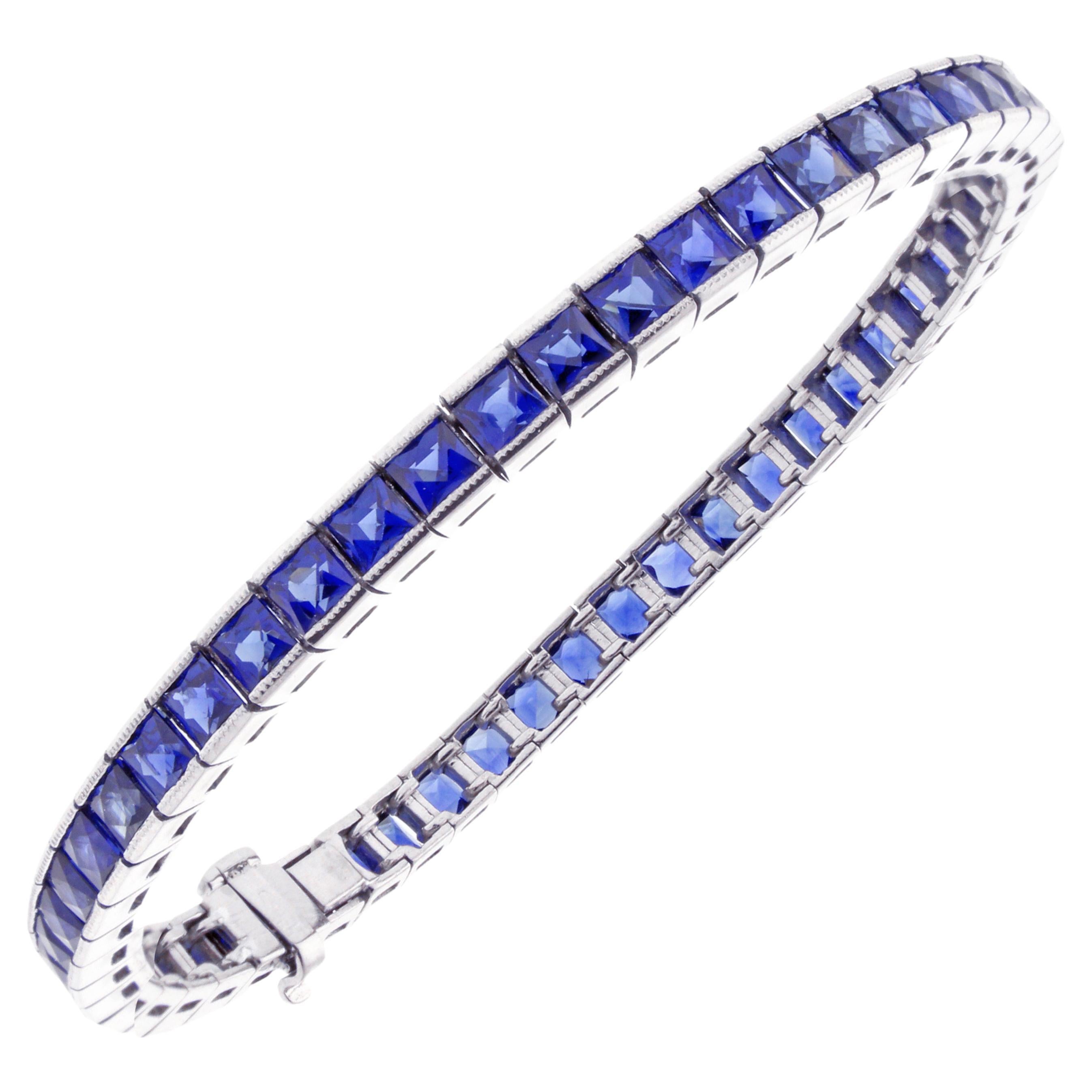 Sapphire Line Bracelet For Sale