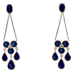 Sapphire mini Chandelier Earring w/Diamonds 18K