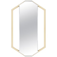 Sapphire Mirror with Polished Brass Structure By Maison Valentina