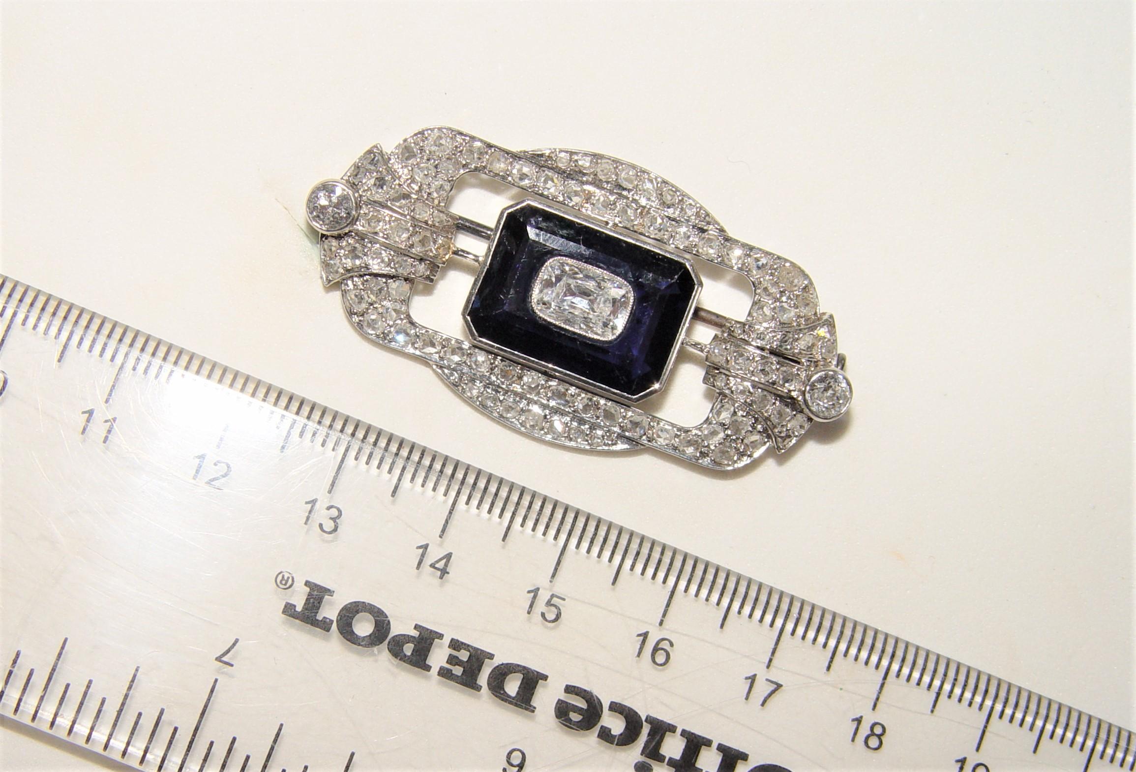 Sapphire (No Heat) 1.24CT(Est) Cushion Diamond pin Platinum AGL certificate For Sale 3