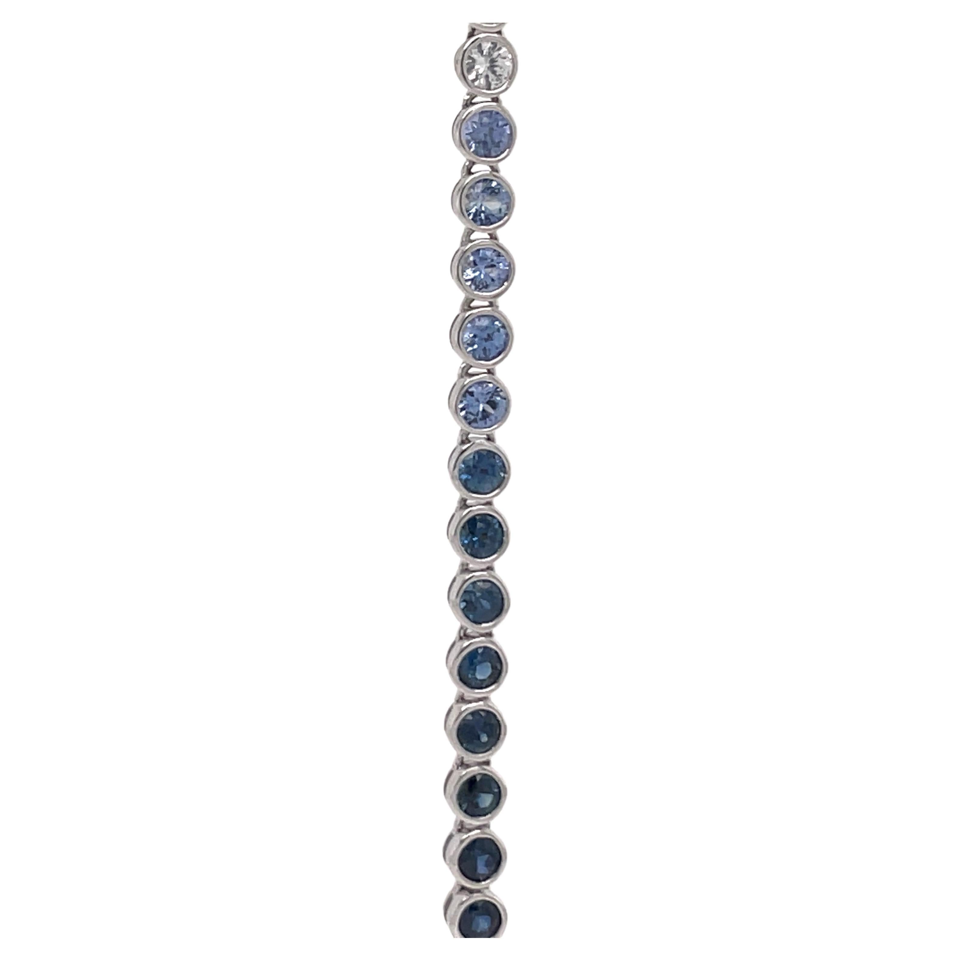 Pendants d'oreilles Ombres de saphir et perles des mers du Sud 2.24 CTS 13-14 MM Or blanc 18KT Neuf - En vente à New York, NY