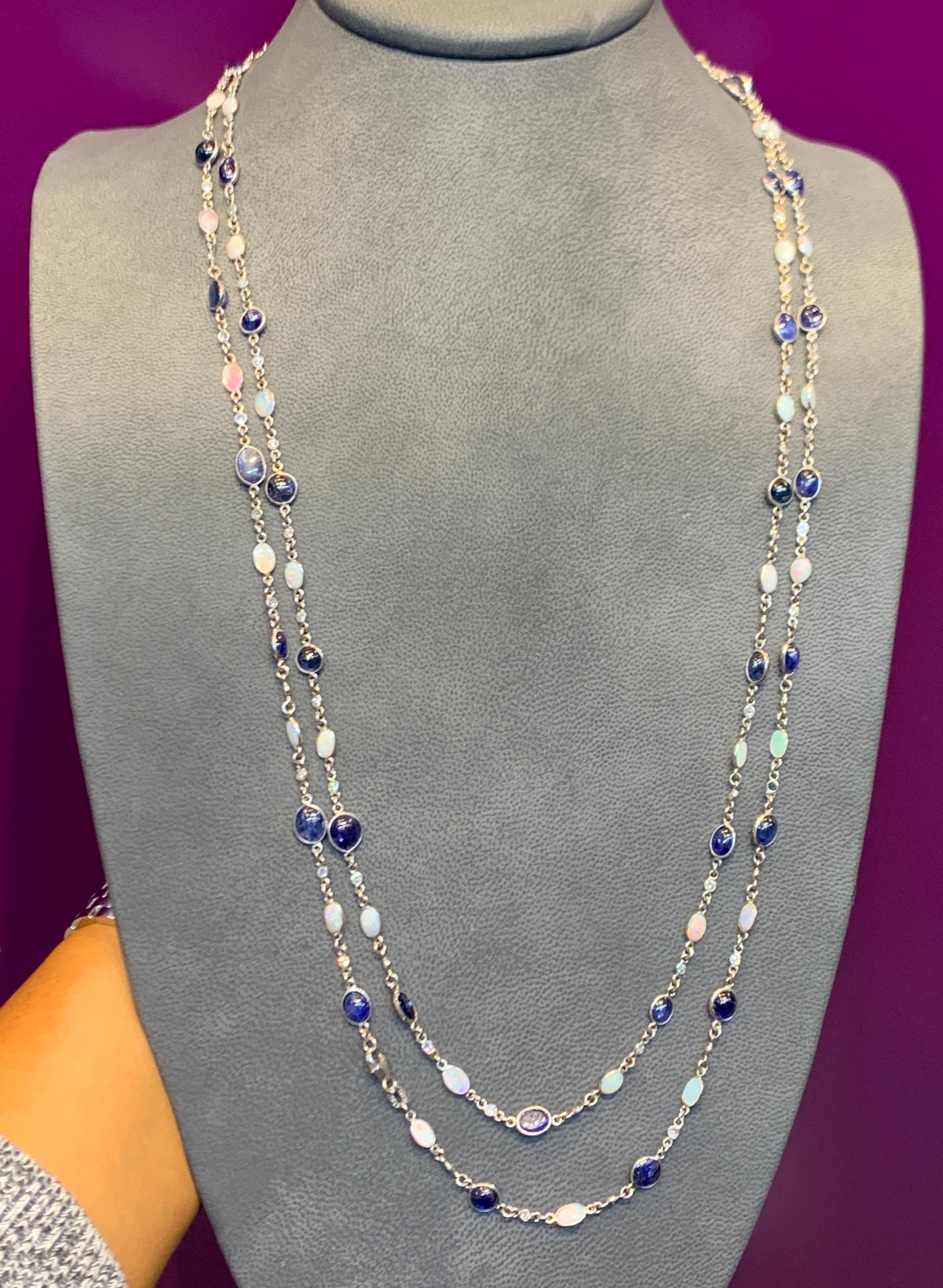 sapphire and opal necklace