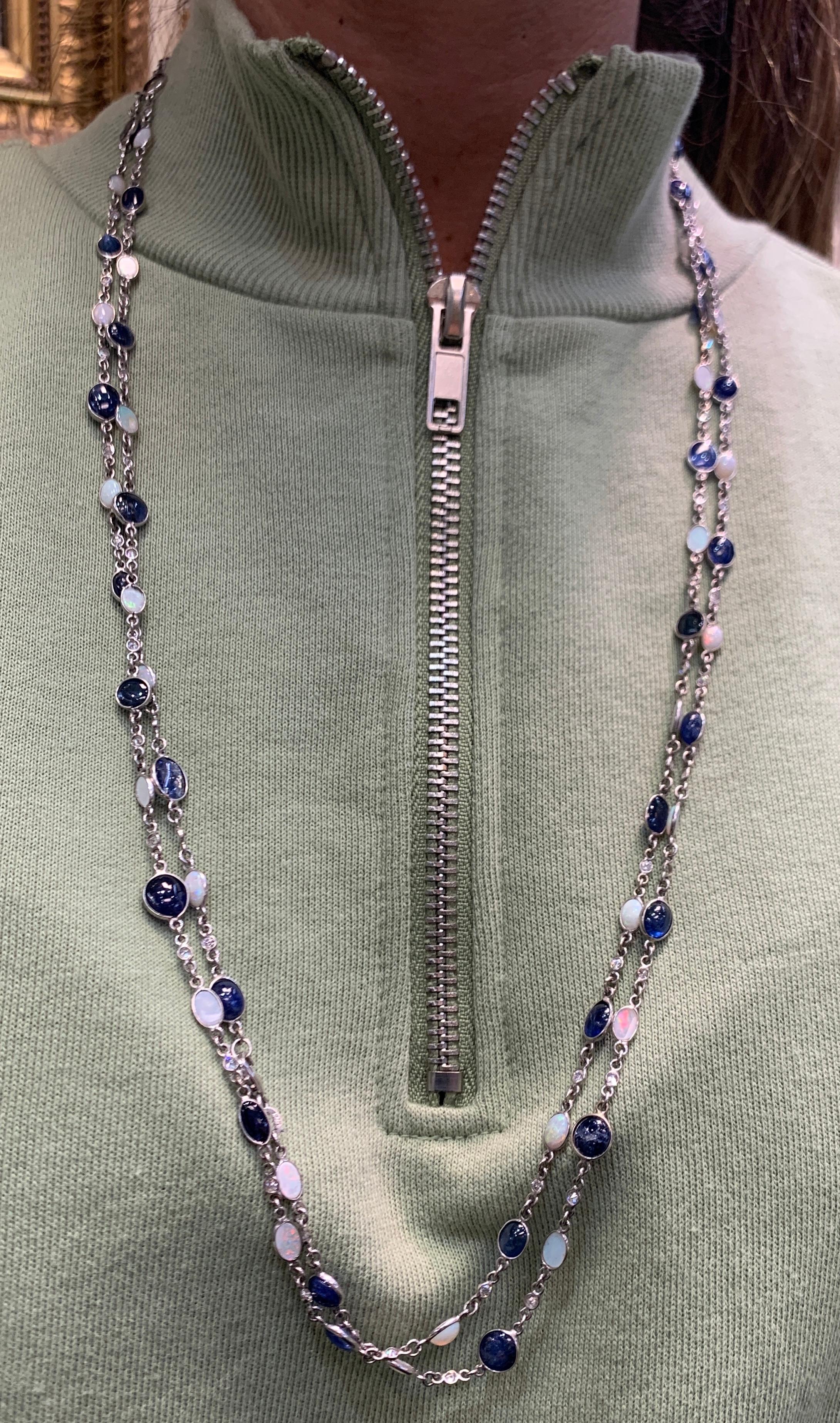 opal and sapphire necklace