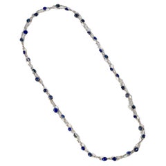 Collier de saphir et d'opale avec diamants à l'unité
