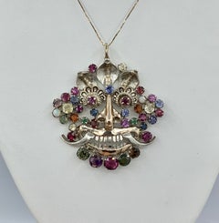 Sapphire Opal Mask Pendant Blue Purple Green Yellow Orange Natural Sapphires