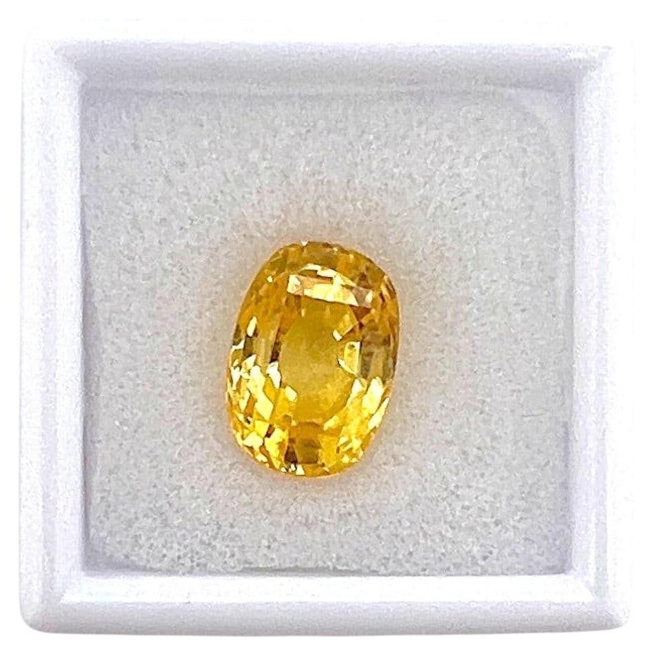 Zaffiro taglio ovale a cuscino, 6,10 ct  Ceylon (Sri Lanka) Giallo naturale non tostato in vendita