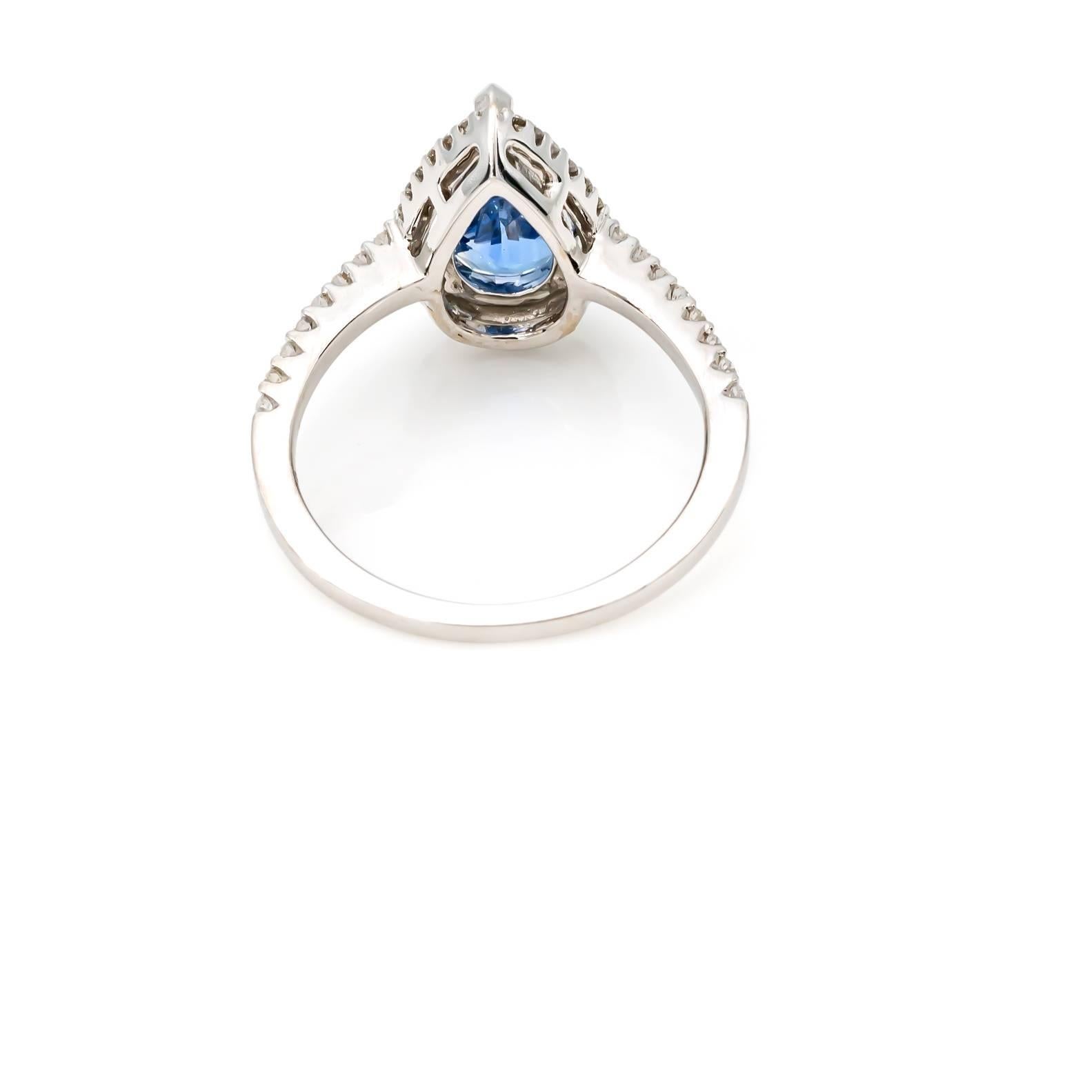 sapphire pear halo ring