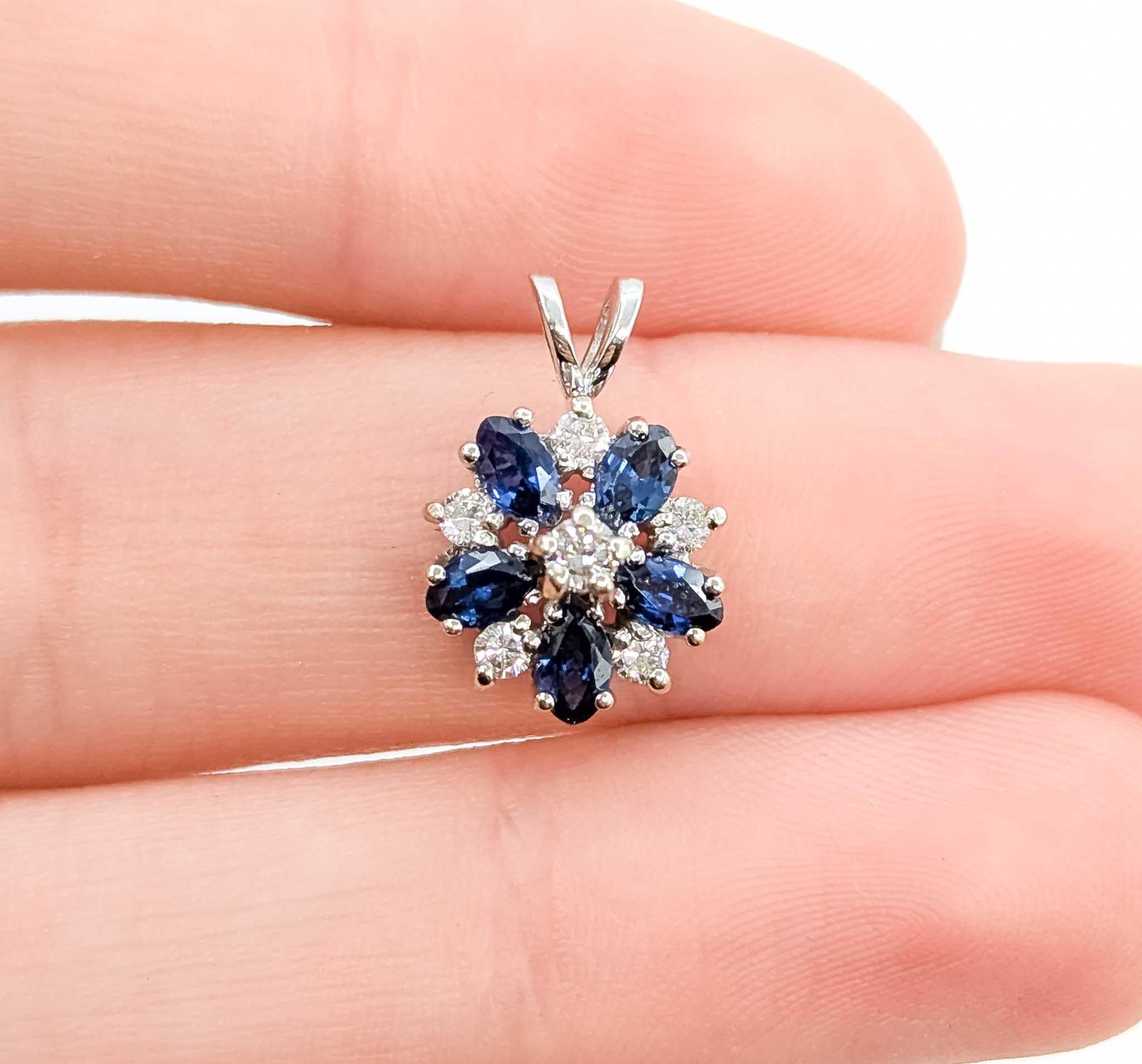Sapphire Pendant in 14k White Gold

Introducing this exquisite sapphire pendant, crafted in 14k white gold. This captivating piece showcases a stunning 0.85-carat blue sapphire, elegantly set in a classic drop style that highlights the gemstone's