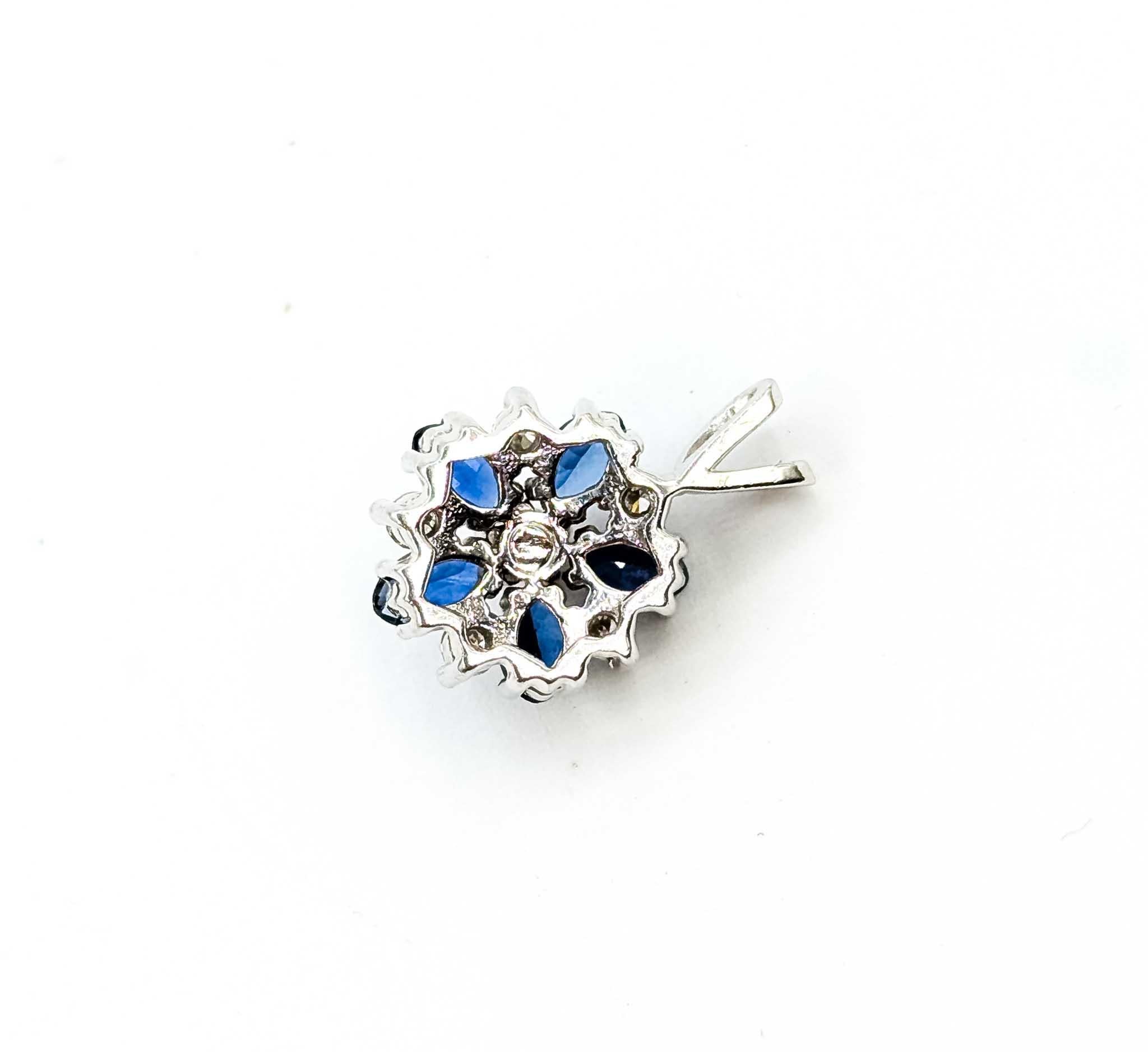 Sapphire Pendant in 14k White Gold For Sale 2