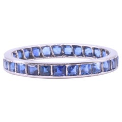 Art Deco Sapphire Eternity Band in Platinum, circa 1930