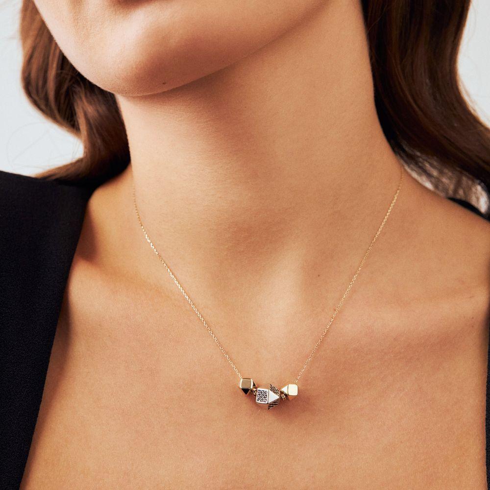 Sapphire Polygon Pendant Necklace 14