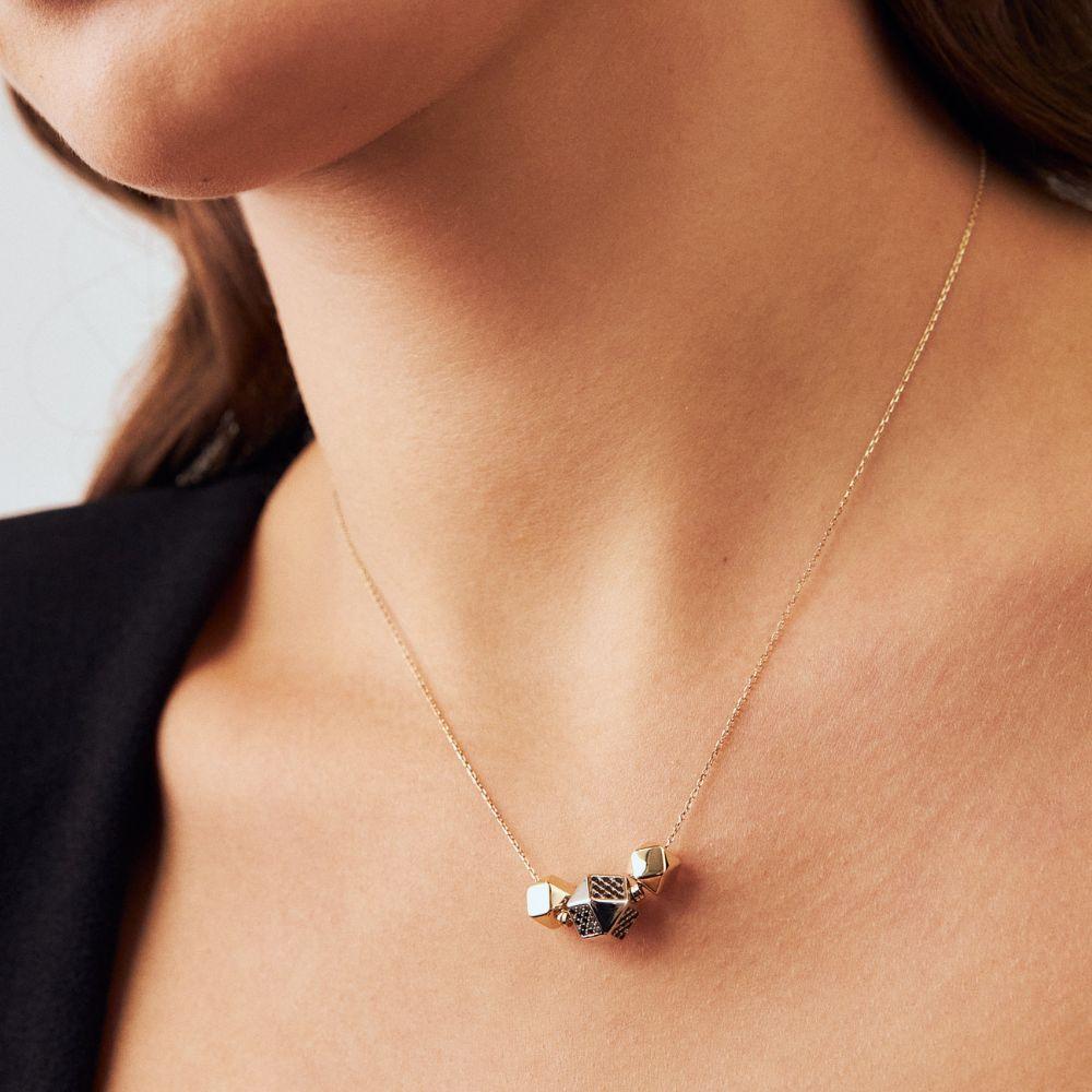 Women's Sapphire Polygon Pendant Necklace 14