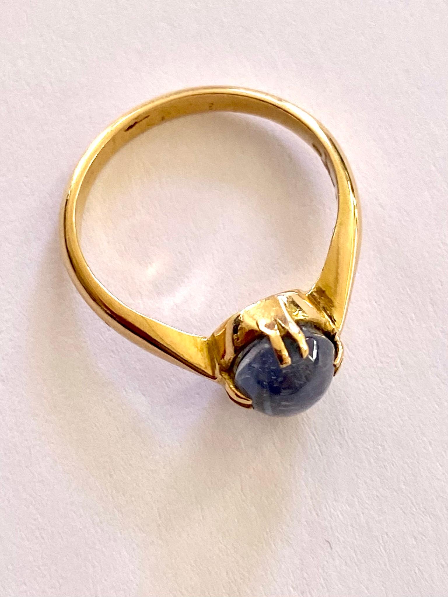 Women's Sapphire Ring, 18 Karat Yellow Gold, the Netherlands, circa 1880