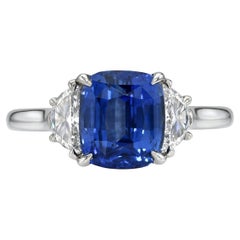 Sapphire Ring 3.06 Carat Cushion Sri Lanka