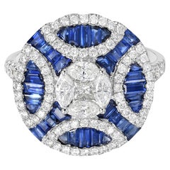 Sapphire Ring Accented With Diamonds Made In 18k Gold
