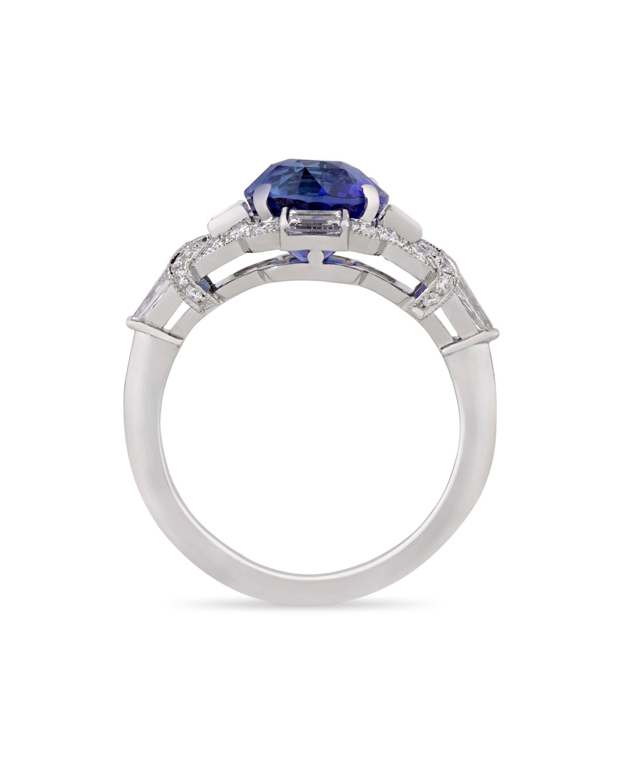 Modern Sapphire Ring by Raymond Yard, 3.52 Carats