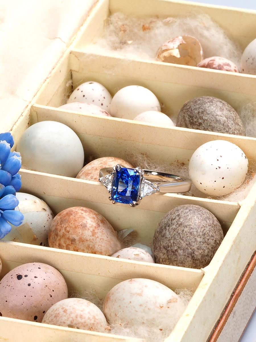 Sapphire Ring Diamond Wedding Band White Gold Blue Gemstone Engagement For Sale 9