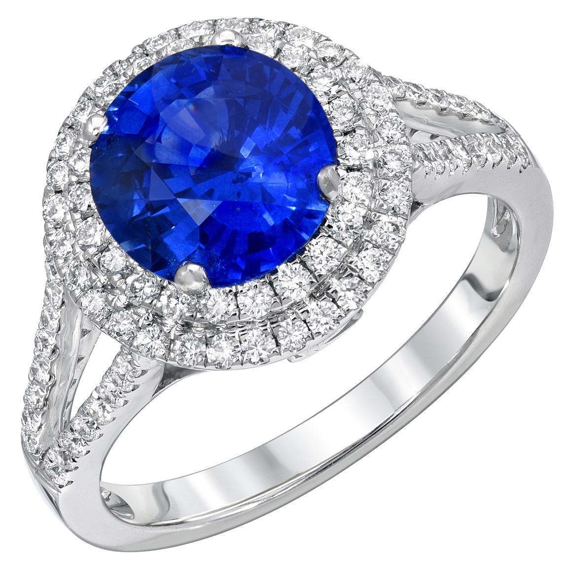 Sapphire Ring Round 2.12 Carats