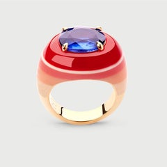 Bague saphir en résine colorée