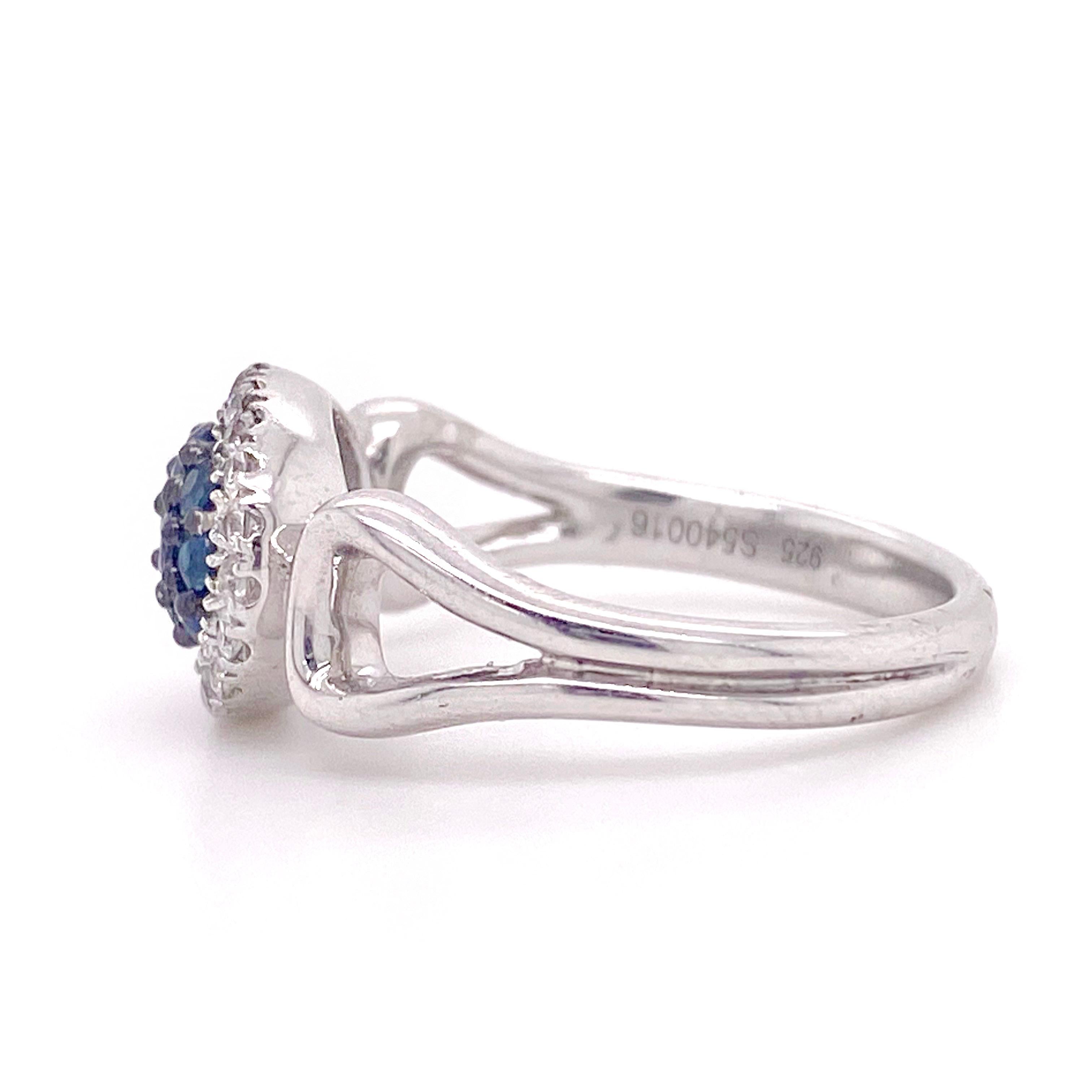 925 silver ring with blue sapphire