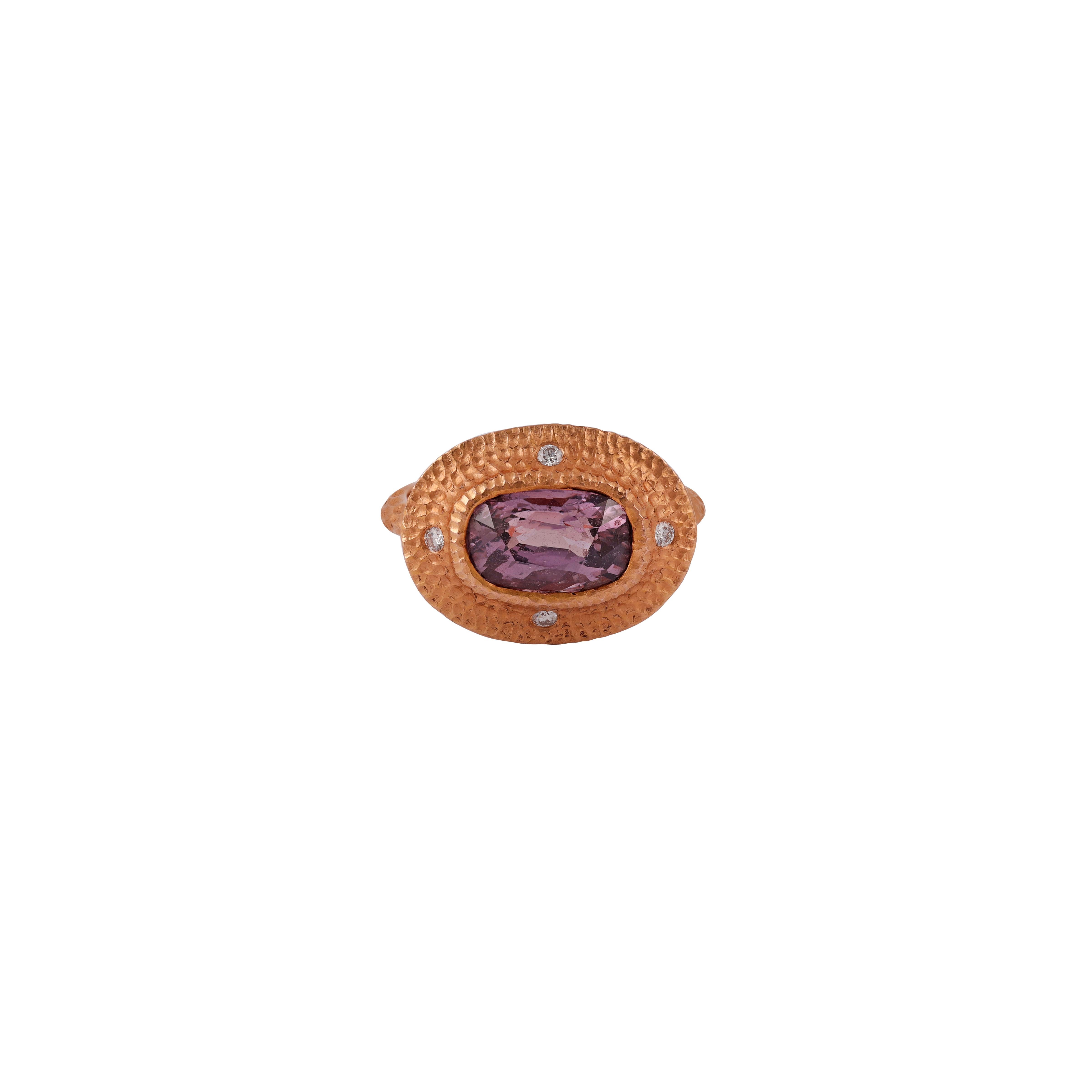  Sapphire Ring Surrounded by Round Brilliant Cut Diamond With Matt Gold.
1 Oval Sapphire 3.19 CTS
 4 side 4 brilliant cut diamonds 0.07 CTS
18 k Matt gold mounting 6.14 GMS


Custom Services
Resizing is available.
Request Customization