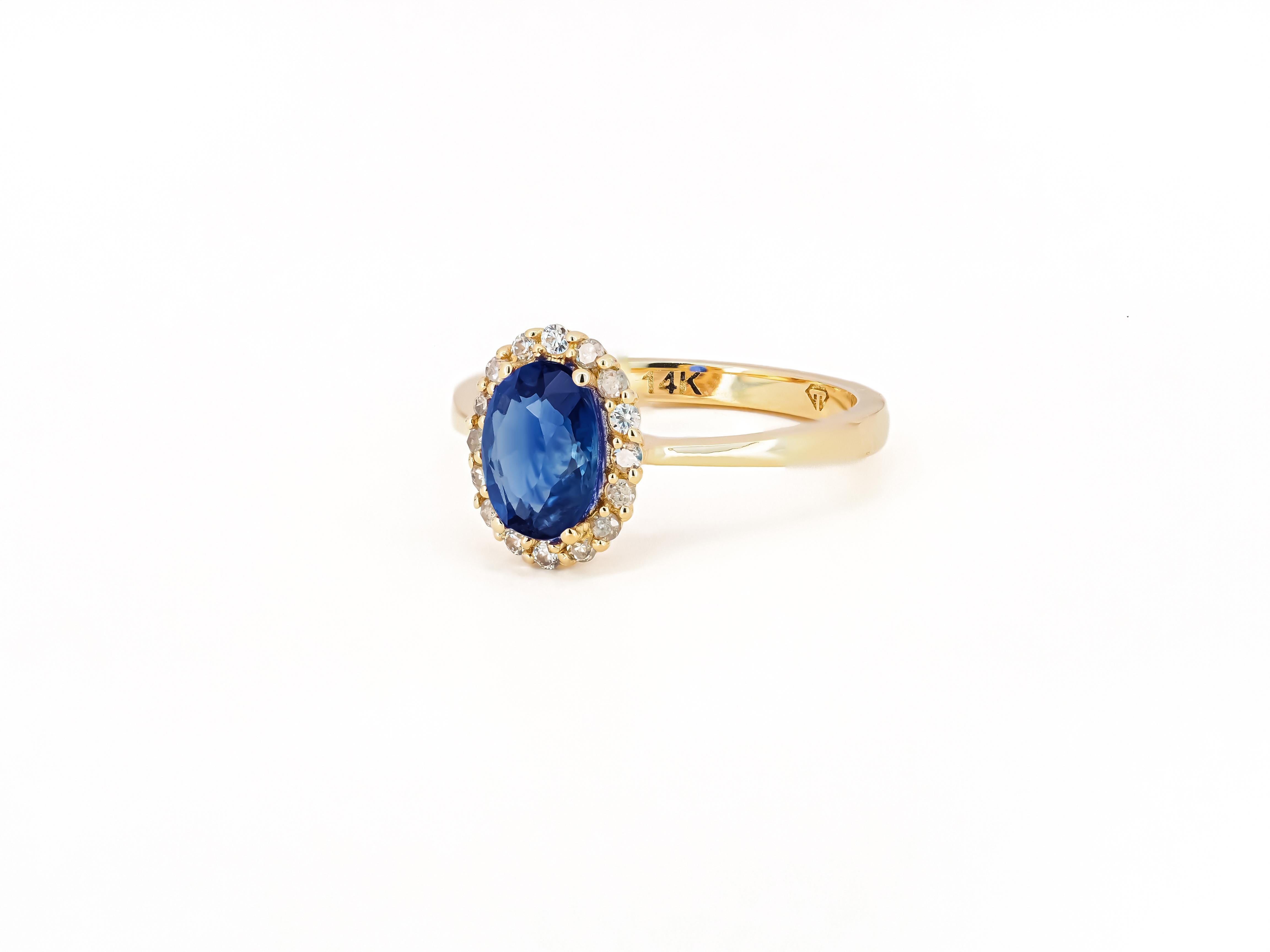 For Sale:  Sapphire ring with diamond halo. 4
