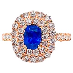 Sapphire Ring With Diamonds 2.07 Carats 14K Yellow Gold