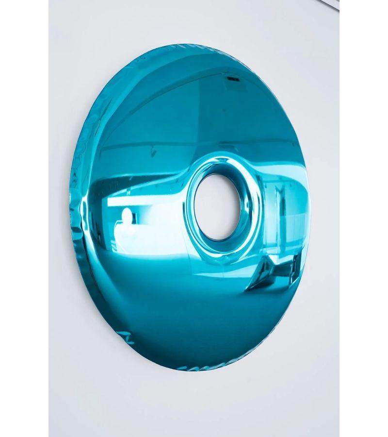 Sapphire Rondo 150 wall mirror by Zieta
Dimensions: Diameter 150 x Depth 6 cm 
Material: Stainless steel.
Finish: Sapphire.
Available finishes: Stainless steel, white matt, sapphire/emerald, sapphire, Emerald, deep space blue, dark matter, or red