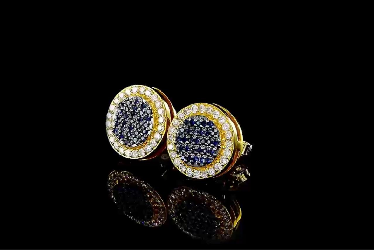Sapphire Round Shape Earrings In New Condition For Sale In บางรัก, TH