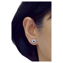 Sapphire round shape earrings 