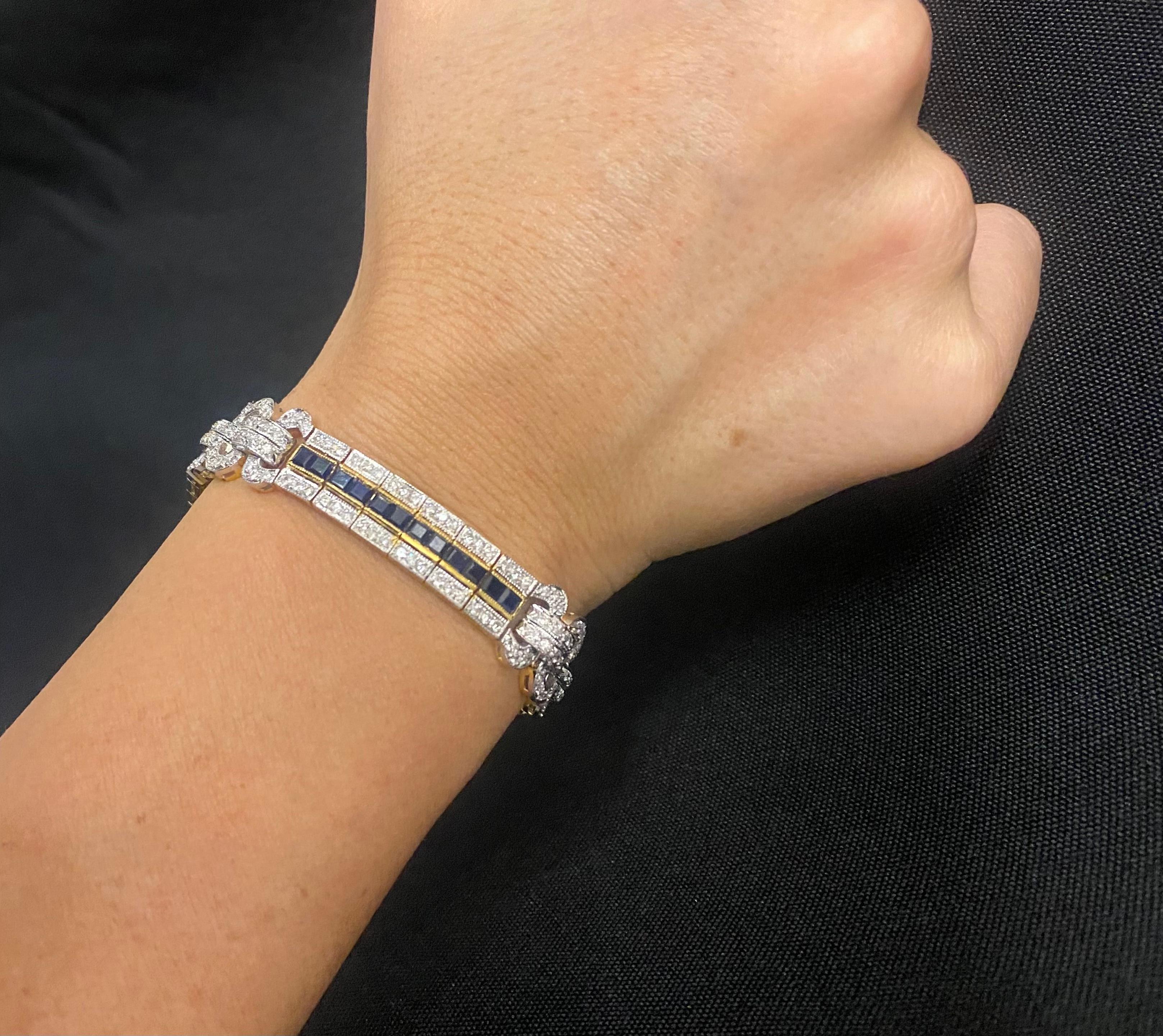 Conjunto de pulsera de zafiro, rubí y diamantes en Excelente estado para la venta en New York, NY
