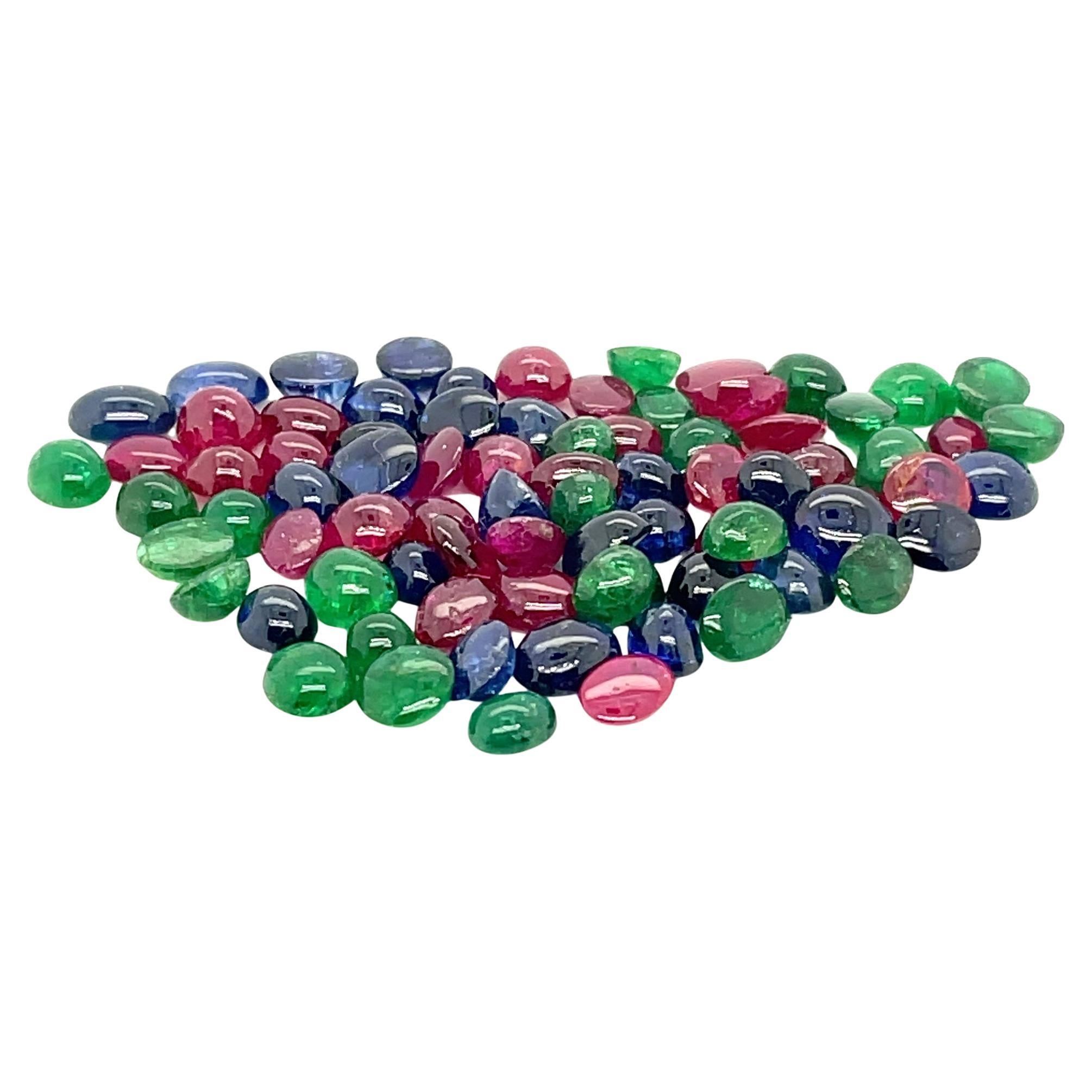 Zaffiro, Rubino e Smeraldo Cabochons Cts 39.54
