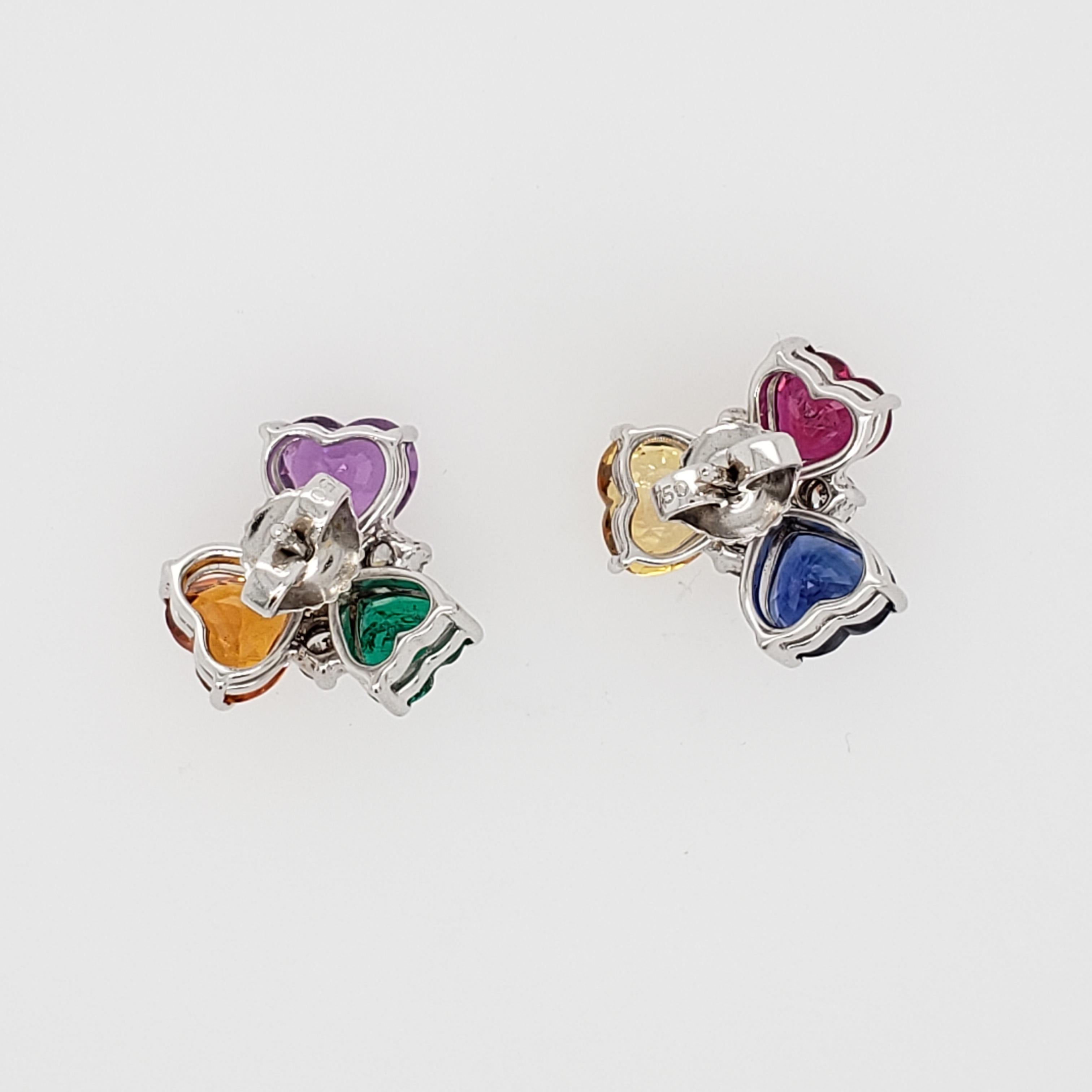 colorful diamond earrings