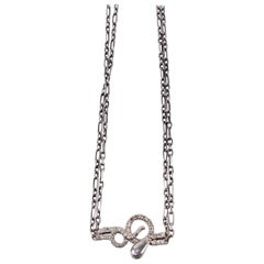 Choker-Halskette mit Saphiren, Rubin und Schlangen, Silber, viktorianischer Stil J Dauphin